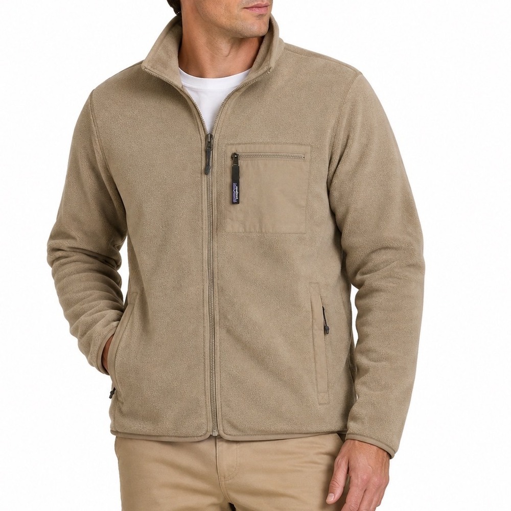 Patagonia Men's Synchilla Fleece Jacket Seabird Grey (Tan) Large NWT ($149 MSRP)